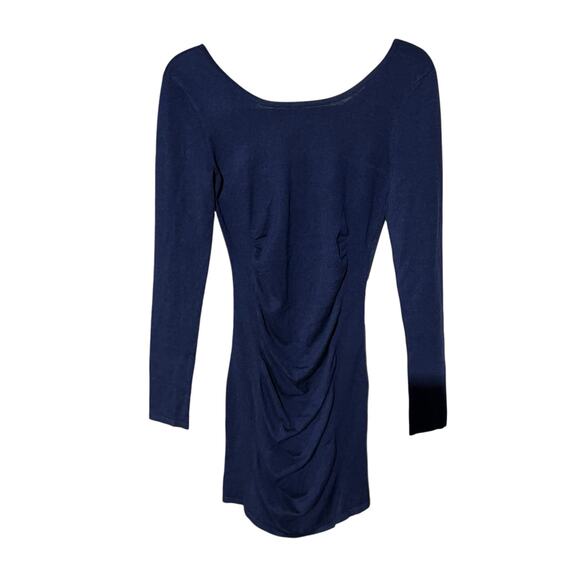 Express Navy Blue Long Sleeve Bodycon Dress Open Back Party Club NWT Size XS - Picture 7 of 8